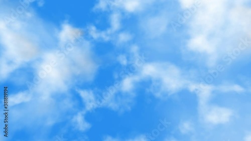 Realistic 1080p 3D animation of the white clouds moving against the blue sky, rendered as PNG RGBA (rgb+alpha)