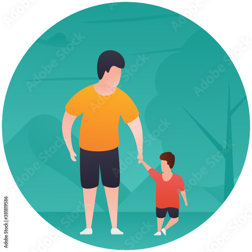 
Flat icon design of fatherhood 
