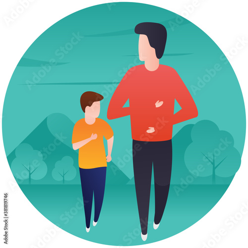 
Flat icon design of fatherhood 
