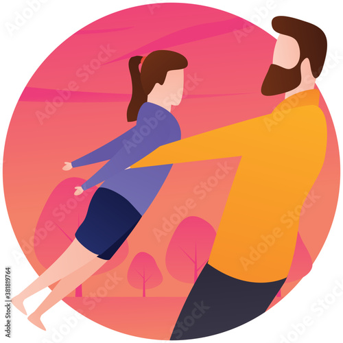 
Flat icon design of fatherhood 
