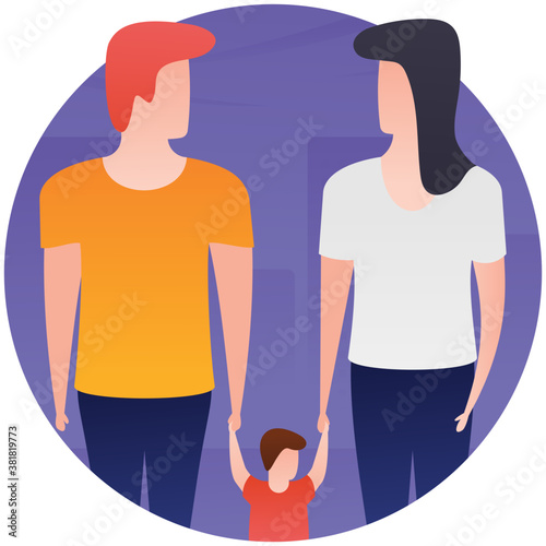 
Flat icon design of parenthood 
