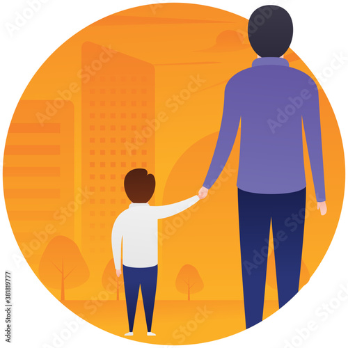 
Flat icon design of fatherhood 
