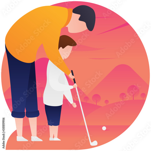 
Flat icon design of fatherhood 
