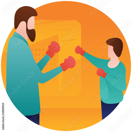 
Flat icon design of fatherhood 
