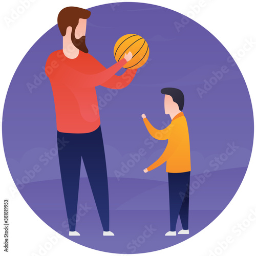 
Flat icon design of fatherhood 
