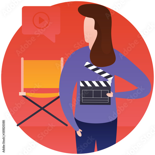 
Film director flat rounded icon 
