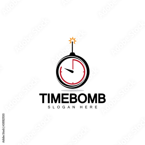 Time bomb logo vector icon ilustration design template