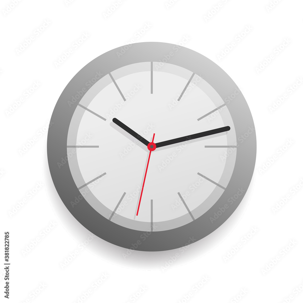 Wall clock face watch icon vector isolated clipart, modern realistic timepiece time dial object Wall clock face watch icon vector isolated clipart, modern realistic timepiece time dial object