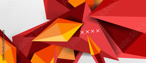 3d low poly abstract shape background vector illustration