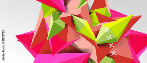 3d low poly abstract shape background vector illustration