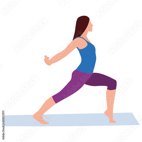 
Flat icon design of exercising girl 
