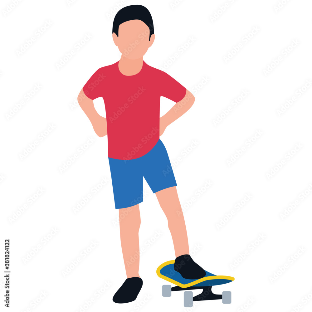 Flat icon design of skateboarder
Flat icon design of skateboarder