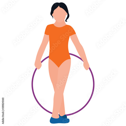 
Hoop exercise flat icon design 
