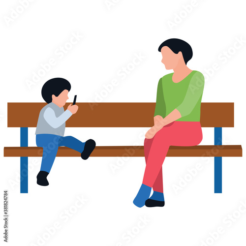 
Playing kid flat icon design 

