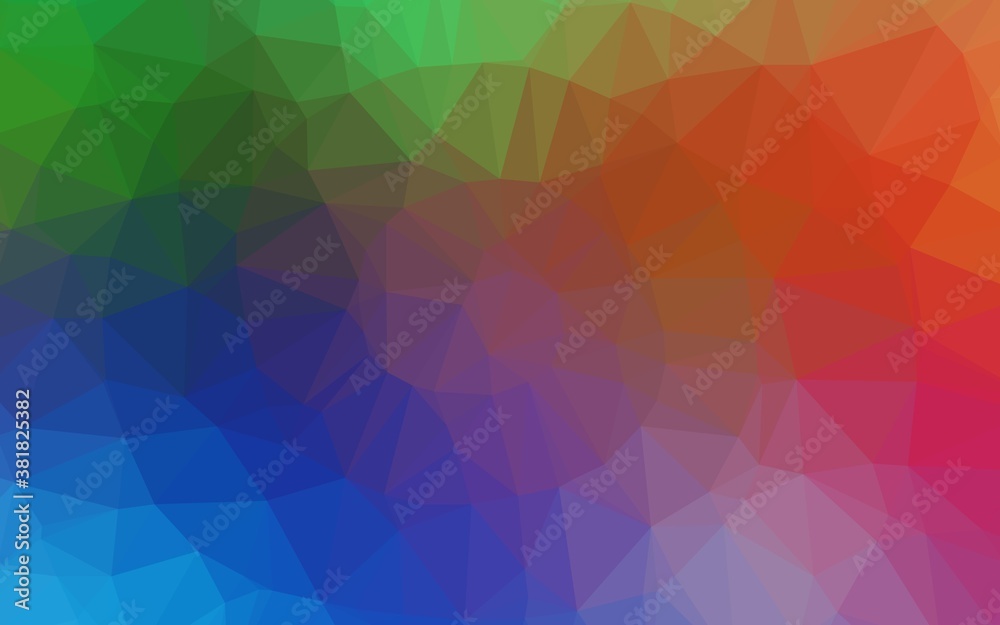 Light Multicolor, Rainbow vector shining triangular template. Geometric illustration in Origami style with gradient. Brand new design for your business.