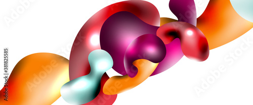 Bubbles abstract background. Liquid splashes on white vector template