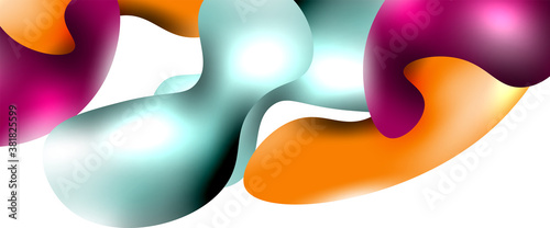 Bubbles abstract background. Liquid splashes on white vector template