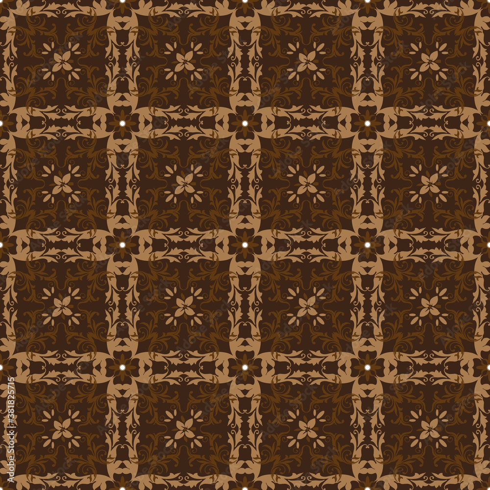 Unique batik motifs as a traditional Java clothes with dark brown color design. Unique batik motifs as a traditional Java clothes with dark brown color design.