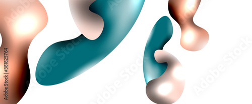 Bubbles abstract background. Liquid splashes on white vector template