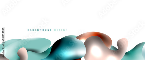 Bubbles abstract background. Liquid splashes on white vector template
