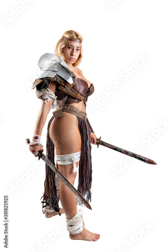 Woman gladiator or ancient warrior