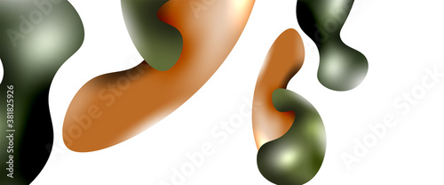 Bubbles abstract background. Liquid splashes on white vector template