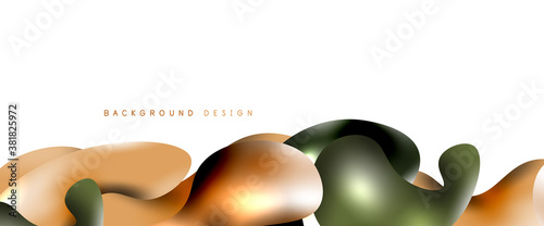 Bubbles abstract background. Liquid splashes on white vector template