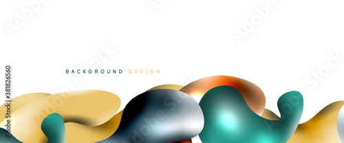 Bubbles abstract background. Liquid splashes on white vector template