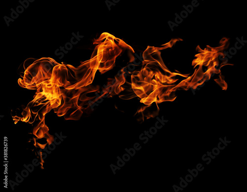 Fire flames black background