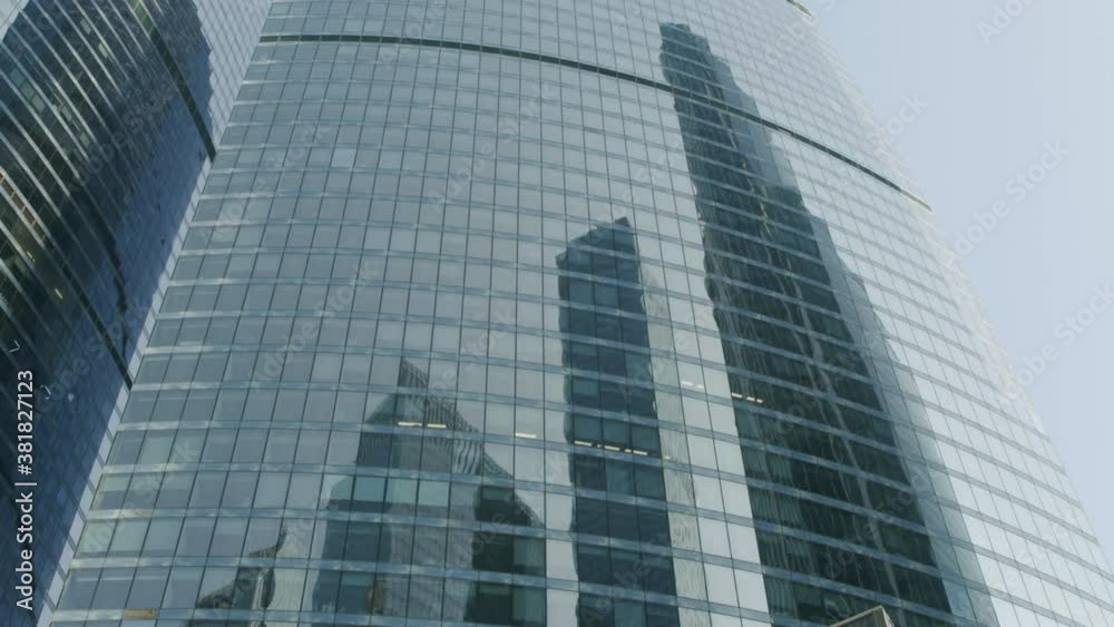 skyscrapers reflected in the building skyscrapers reflected in the building