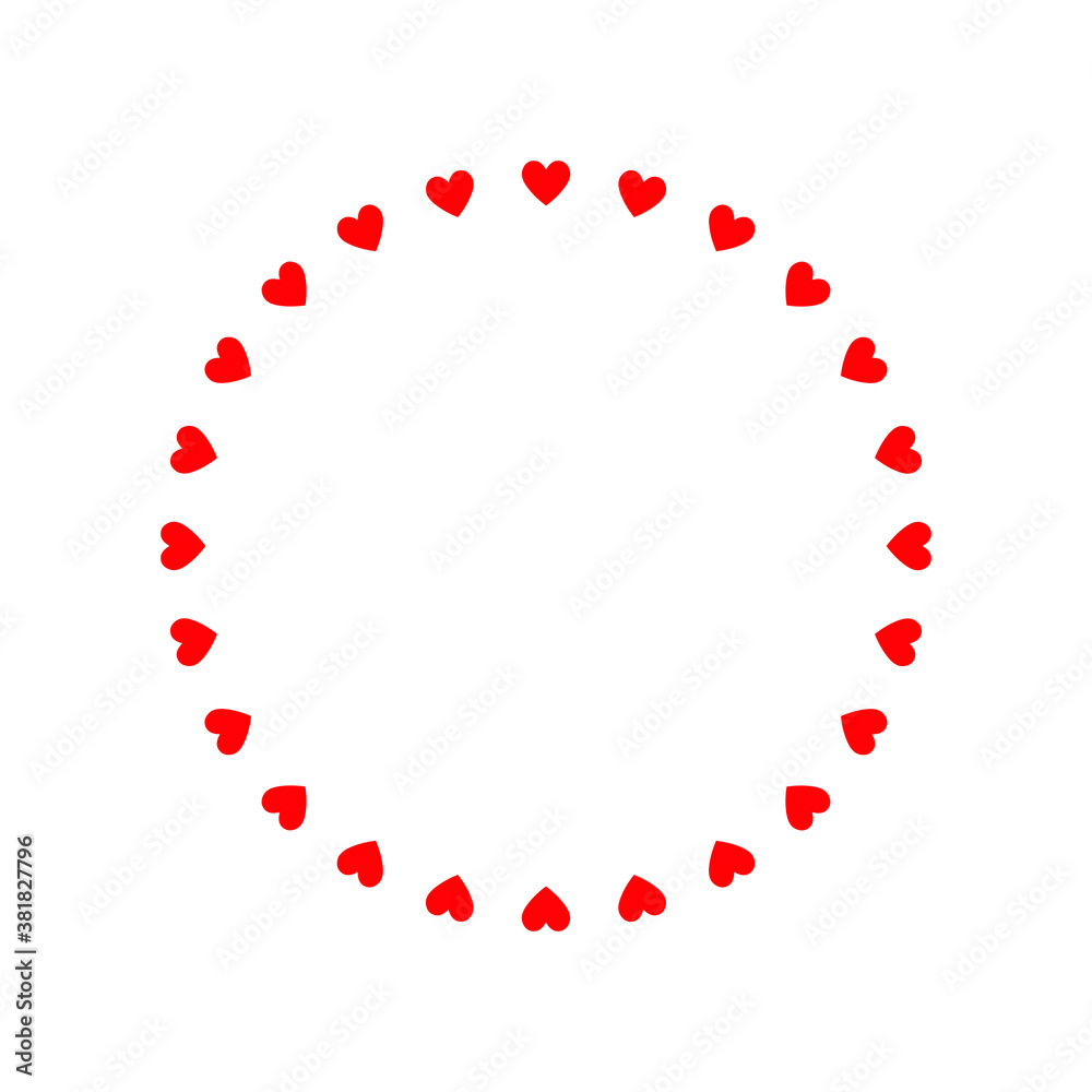 Round frame of hearts, isolated vector romantic round frames with hearts for decorating greeting cards, wedding invitations Round frame of hearts, isolated vector romantic round frames with hearts for decorating greeting cards, wedding invitations
