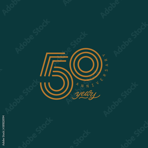 50 years anniversary pictogram vector icon, 50th year birthday logo label.