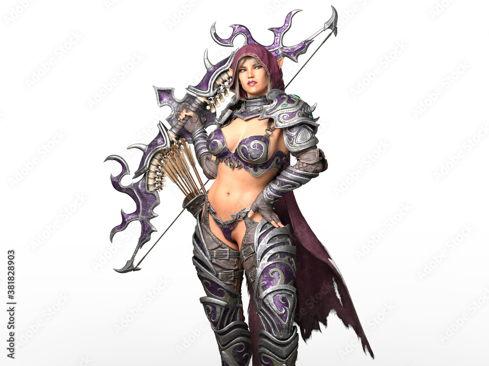 3D Photo of a Female Elven Archer 3D Photo of a Female Elven Archer