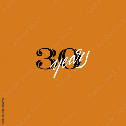 30 years anniversary pictogram vector icon, 30th year birthday logo label.