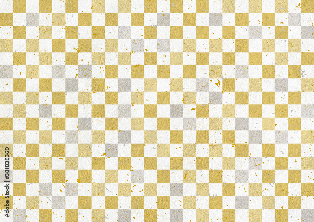 Japanese paper mixed with gold powder Gold and silver checkered background 5788 Japanese paper mixed with gold powder Gold and silver checkered background 5788