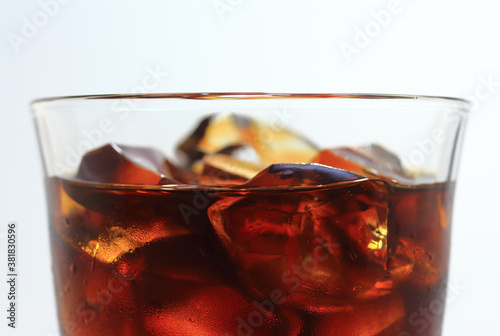 glass of iced coffee close up