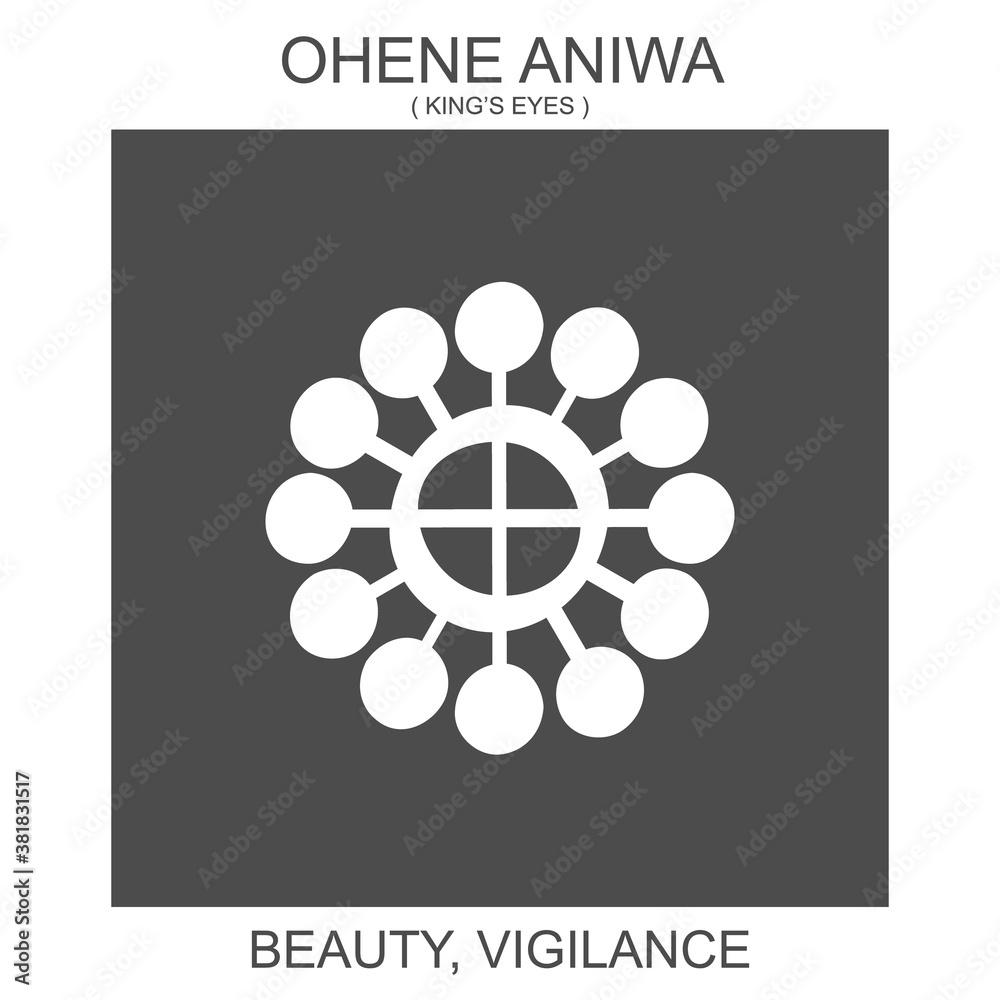 vector icon with african adinkra symbol Ohene Aniwa. Symbol of beauty and vigilance vector icon with african adinkra symbol Ohene Aniwa. Symbol of beauty and vigilance