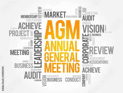 AGM - Annual General Meeting acronym word cloud, business concept background