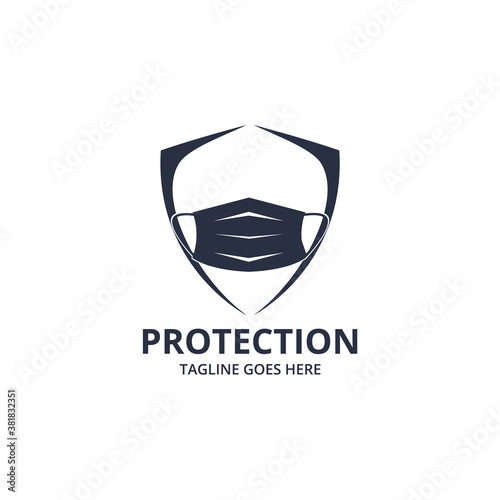 Shield protecting Logo Design Template. Illustration vector graphic of shield and face mask logo design concept. protective antivirus shield to coronavirus, COVID-19, 2019-nCoV infection. Free Download Shield protecting Logo Design Template. Illustration vector graphic of shield and face mask logo design concept. protective antivirus shield to coronavirus, COVID-19, 2019-nCoV infection. - GFXLoad