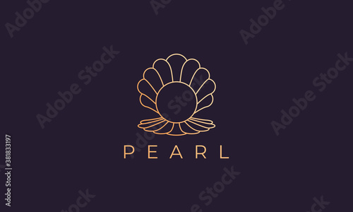 pearl shell logo template with luxury and elegant shape