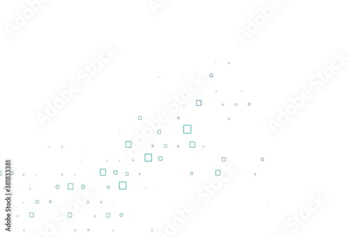 Light Blue, Green vector layout with circle spots, cubes.