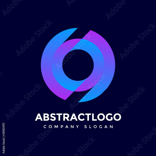 O letter colorful Vector logo. origami alphabet creative modern O icon design template. twisted style O font. 