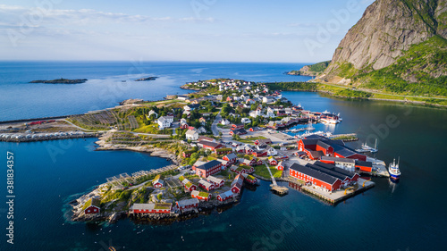 Island in the sea and a fishing village