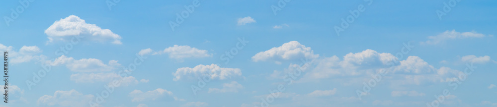 Beautiful blue sky with cloud in panorama. Banner of blue sky with cloud. Beautiful blue sky with cloud in panorama. Banner of blue sky with cloud.