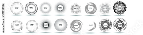 Halftone dots in circle form. round logo . vector dotted frame . Half tones design element