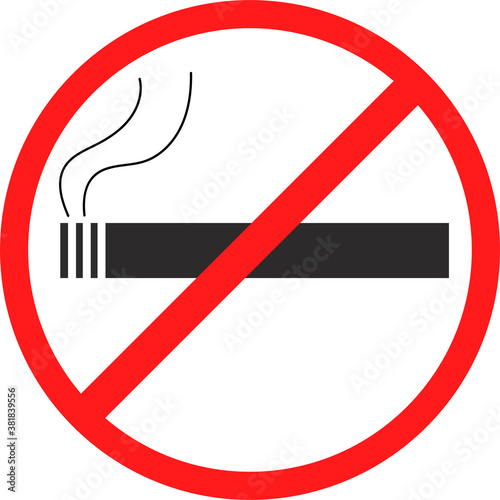 no smoking. Red circle with crossed out cigarette