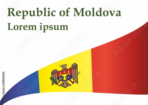 Flag of Moldova, Republic of Moldova. Bright, colorful vector illustration for graphic and web design. photo