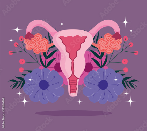 female human reproductive system, flowering human womb