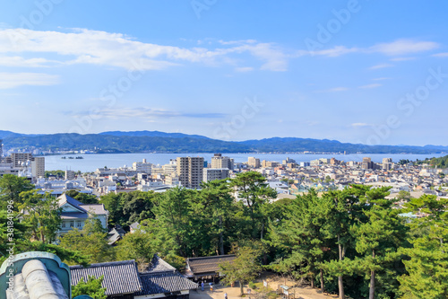 松江城から見た松江市内 島根県松江市 Matsue city seen from Matsue Castle Shimane-ken Matsue city