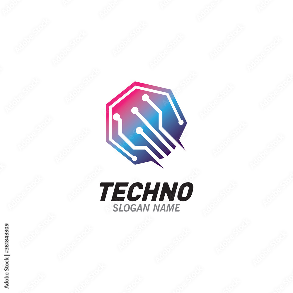Technology logo Creative concept of network. illustration design